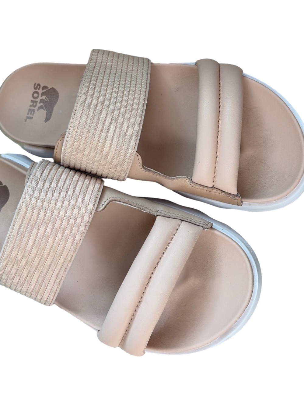Sorel Women's Beige Dual-Strap Slide Sandals